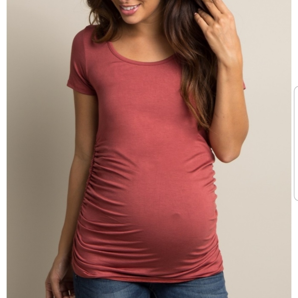 Pink Blush Maternity Short Sleeve Top